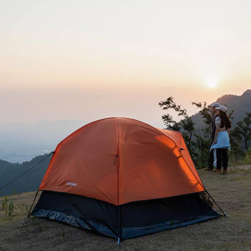 Camping Tent 2/3/4 Person, Waterproof Windproof Double Layer with Rainfly