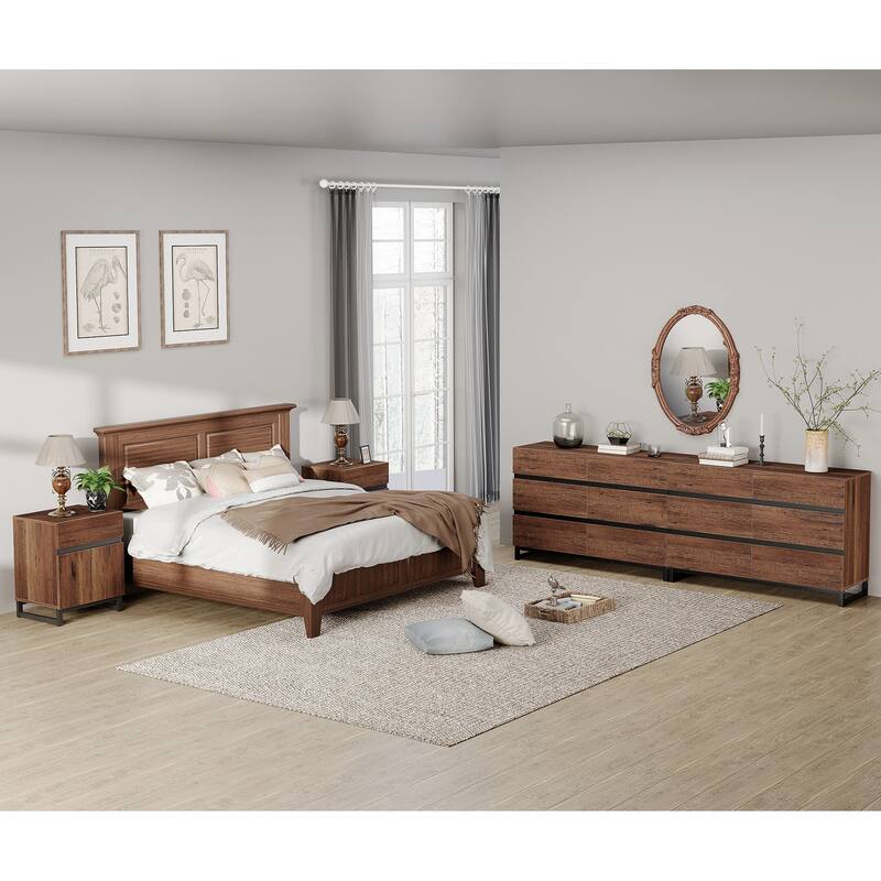 3-Piece Dresser And Nightstand Set,Dresser With 12 Drawers, 2 Nightstand for Bedroom, Bedroom Furniture Set