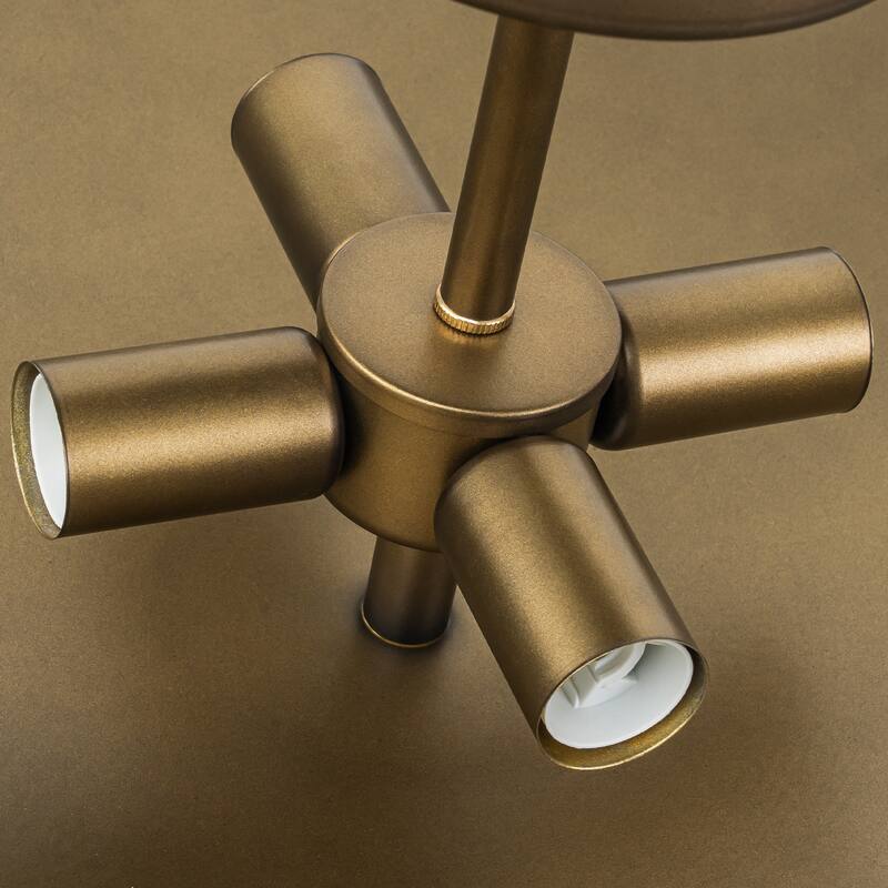 Vintage 4-Light Antique Brass Semi-Flush Mount Ceiling Light - Antique Brass - 17.7-in W x 7.5-in H