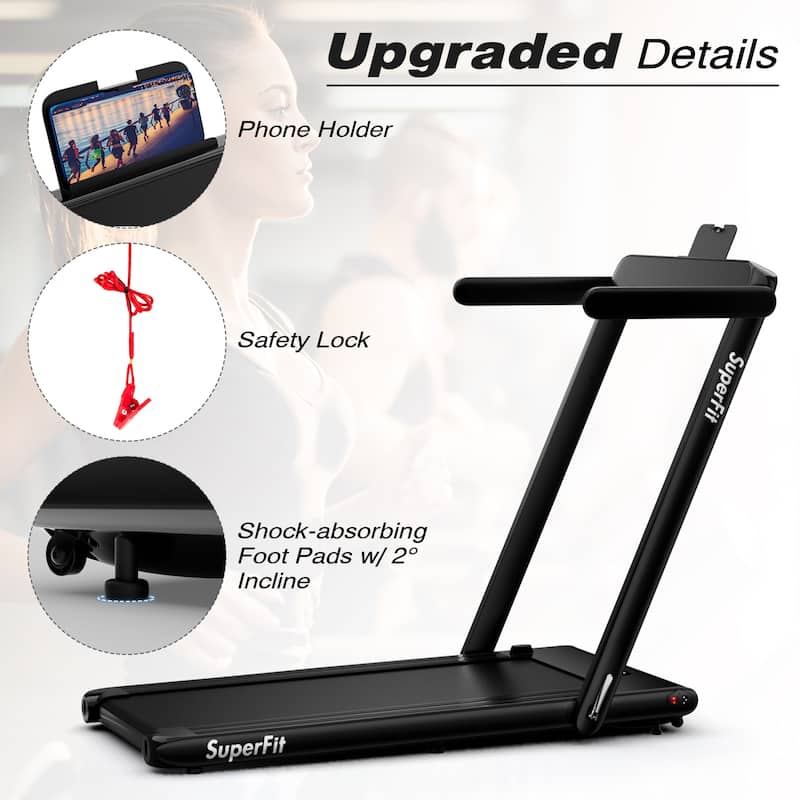 Gymax Motorized Treadmill Folding Under Desk Electric Treadmill W/APP - 49'' x 27'' x 42''