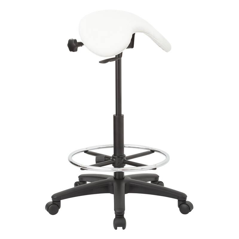 Backless Stool with Height-adjustable Saddle Seat