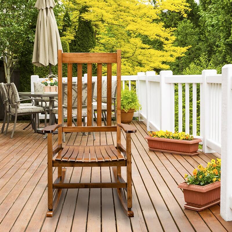 Outdoor Simple Style Wooden Rocking Chair