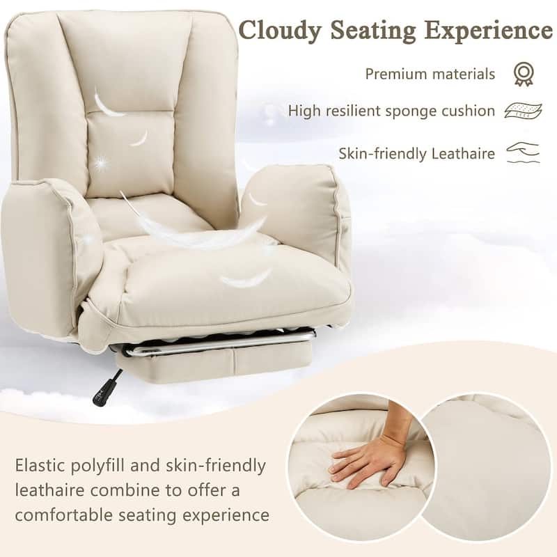 EROMMY Ergonomic Home Office Chair with High Back, Footrest, Lumbar Support, and Adjustable Height - Ideal for Vanity, Gaming