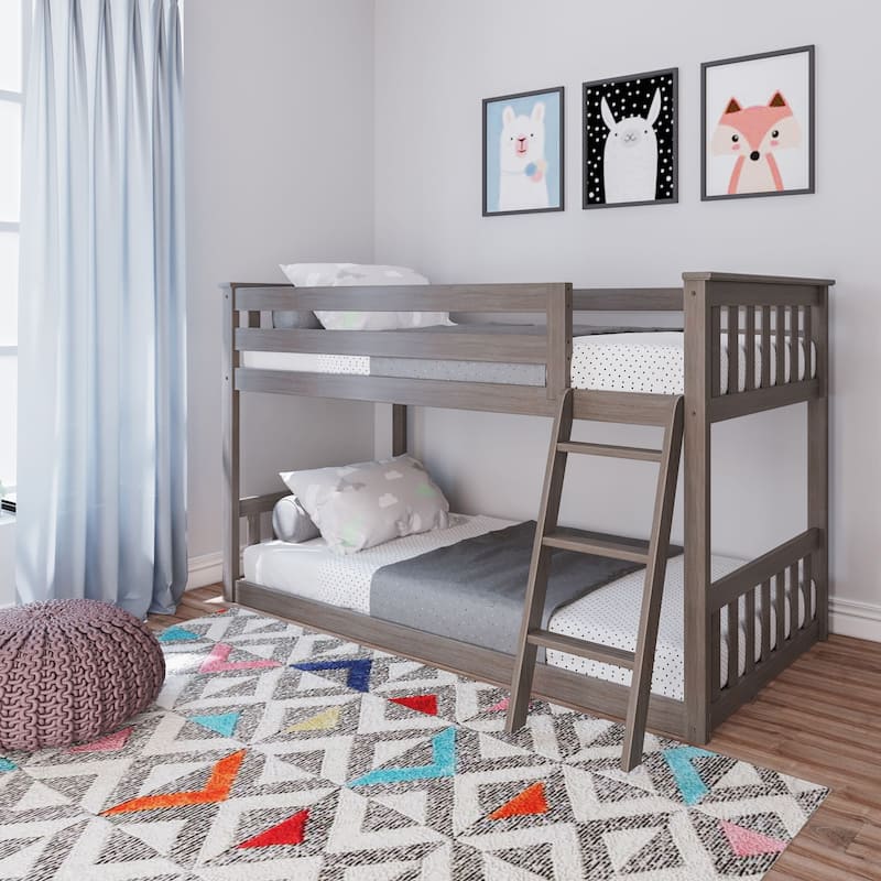 Max and Lily Twin over Twin Low Bunk Bed - Clay