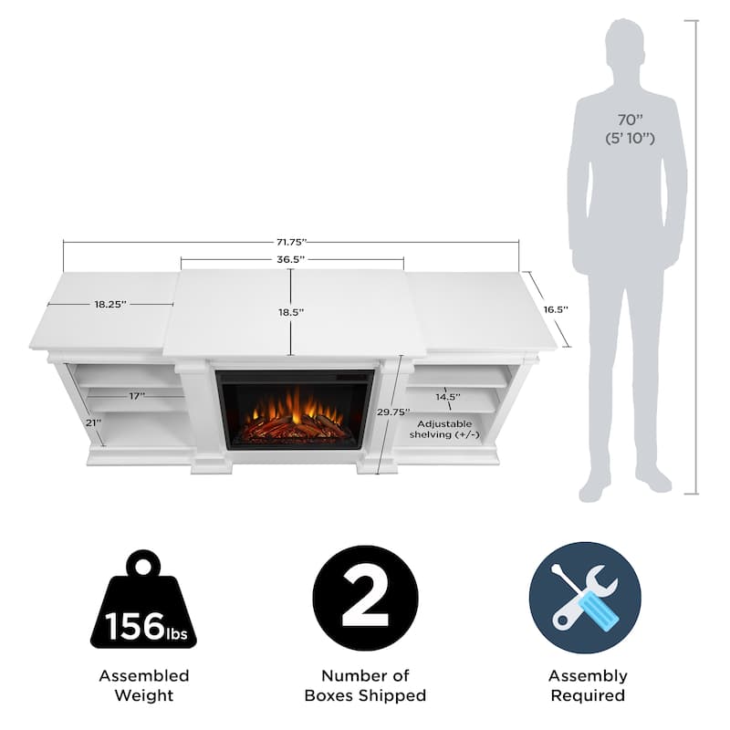 Fresno 72" Media Electric Fireplace by Real Flame