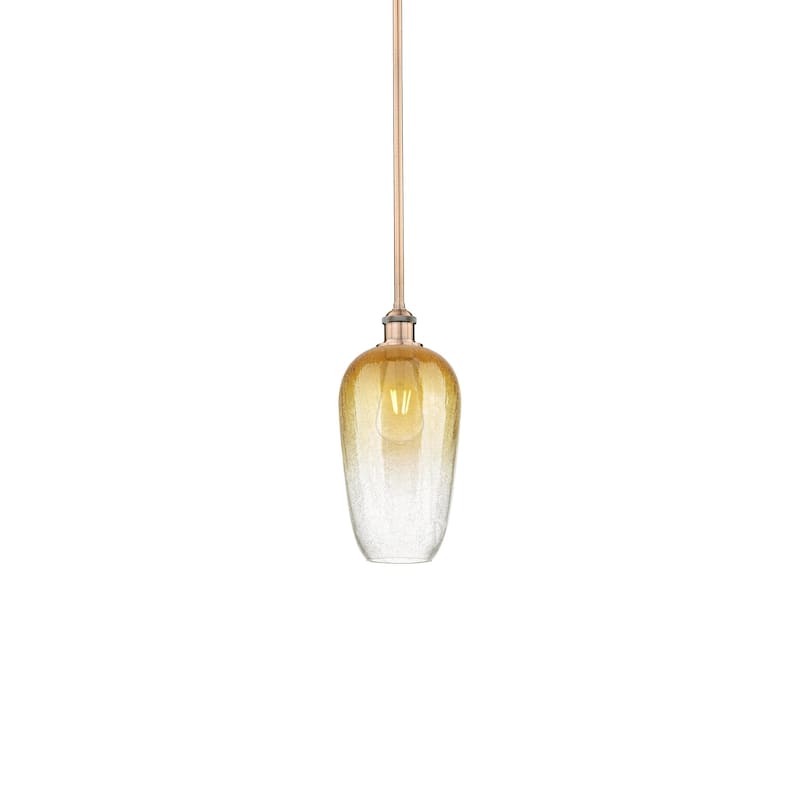 Innovations Lighting 616-1S-15-7 Brookhaven Flute Pendant Brookhaven - Antique Copper / Amber
