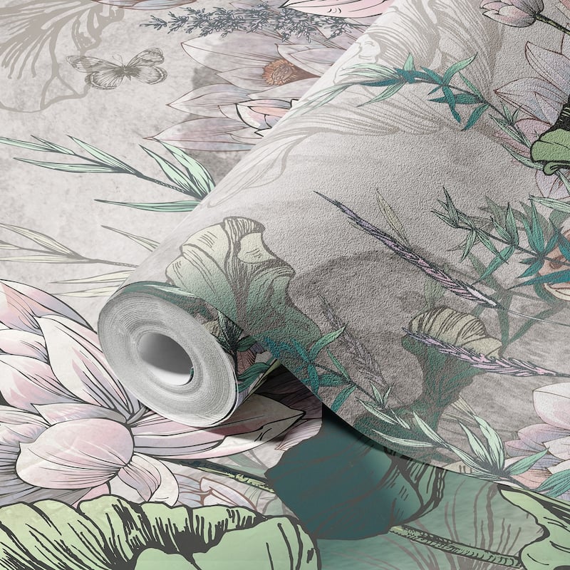 Tranquil Lotus Pond, Soft Botanical Wallpaper Mural