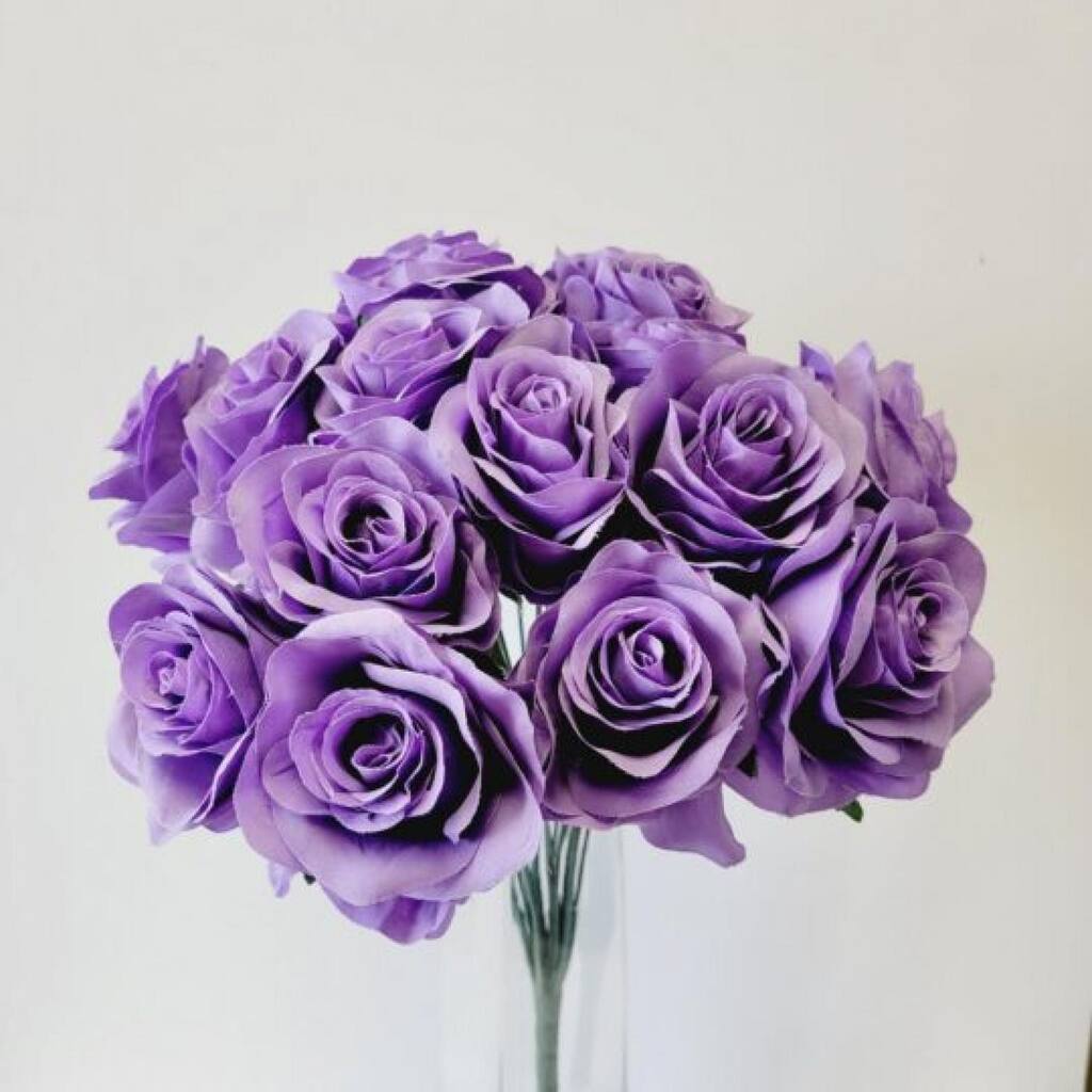 Dusty Lavender Rose Bush Artificial Flower