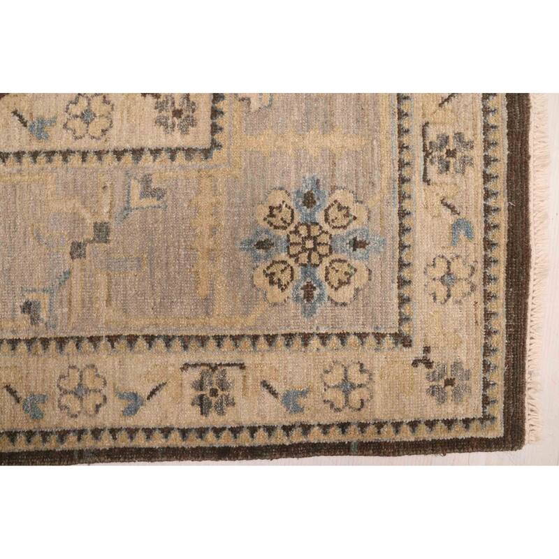 ECARPETGALLERY Hand-knotted Jamshidpour Dark Brown Wool Rug - 8'1 x 10'3