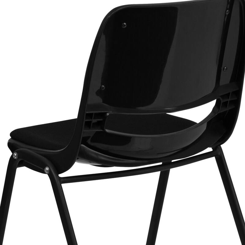 880 lb. Capacity Padded Ergonomic Shell Stack Chair with Metal Frame