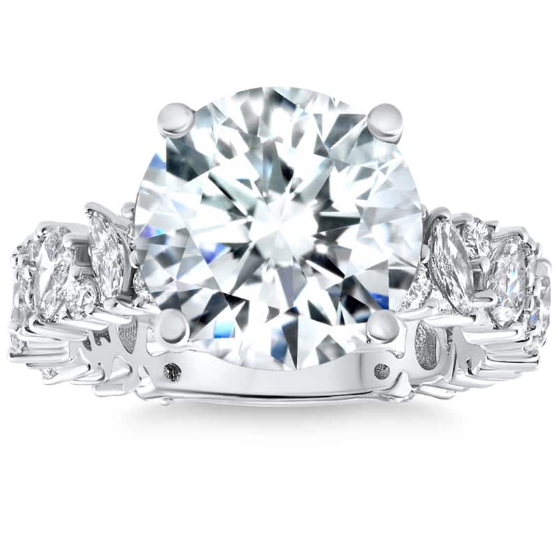 Certified 6.78Ct Round Cut Diamond Engagement Ring White Gold Lab Grown