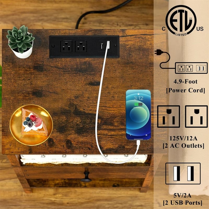 Nightstand with Charging Station