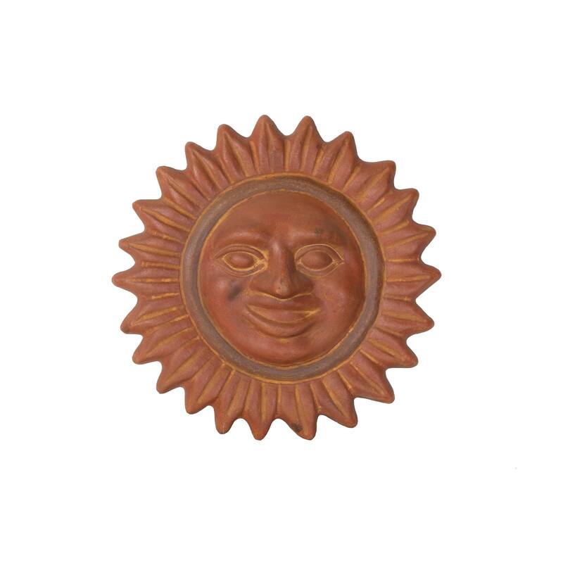 14" Hanging Sol Clay Sun Face