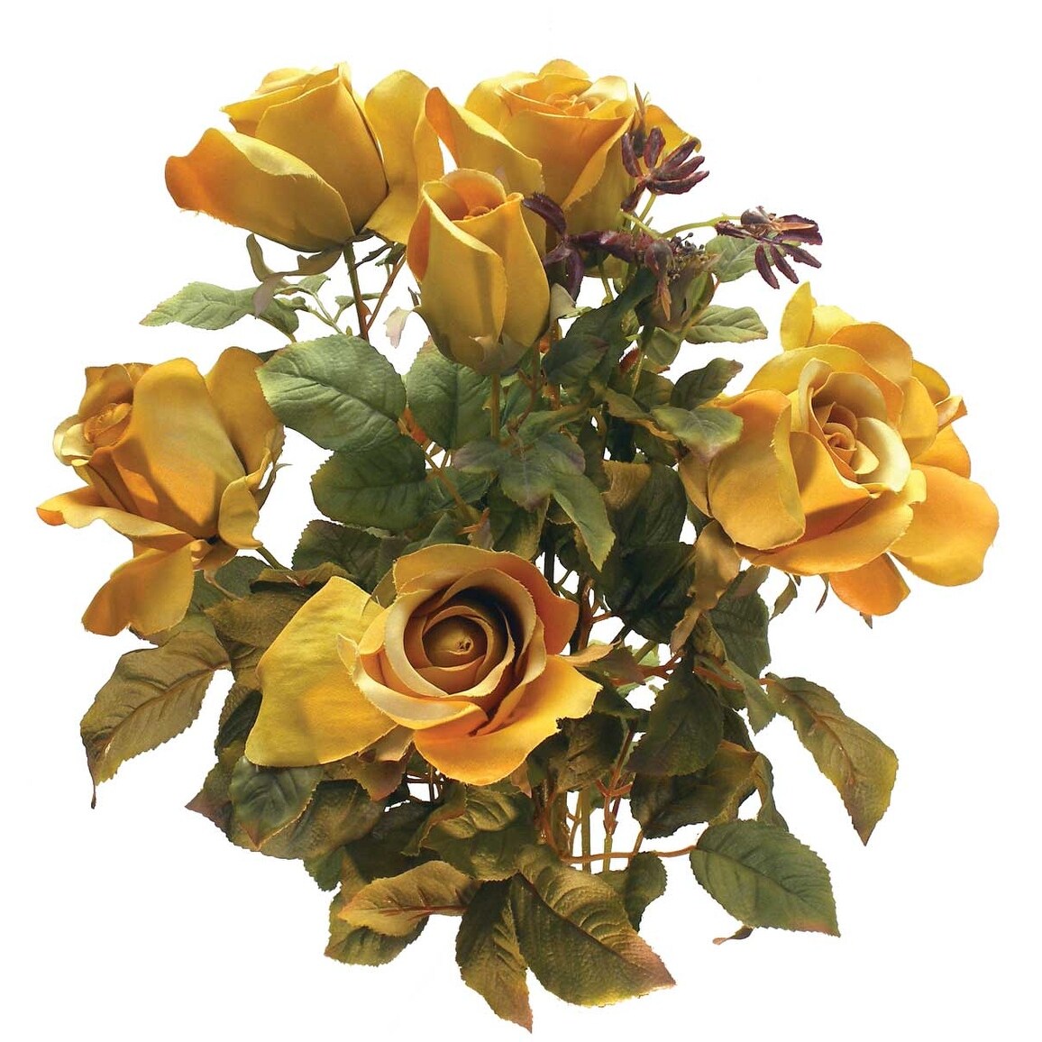 1 Pc 21 Inch Big Faded Artificial Silk Rose Bush For Floral Arrangements Home Decor Yellow Overstock 18776136