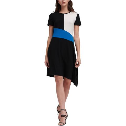 Dkny Womens Colorblock Asymmetrical Dress