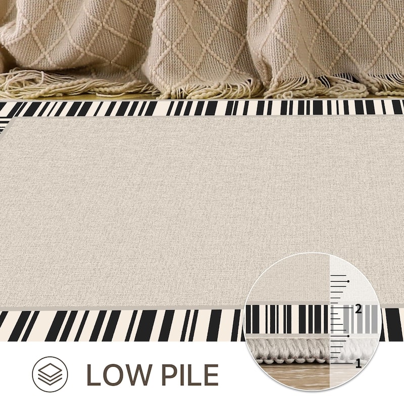 Mcow Classical Pattern Low-Pile Machine-Washable Non-Slip Area Rug