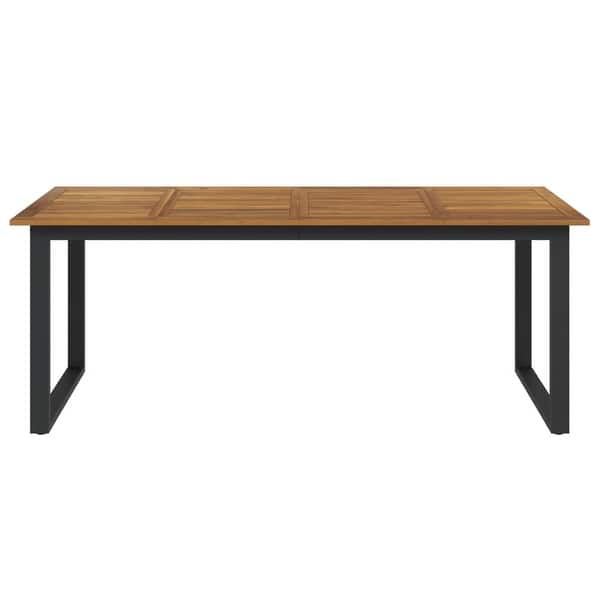 vidaXL Patio Table with U-shaped Legs 78.7"x35.4"x29.5" Solid Wood Acacia - 78.7" x 31.5" x 29.5"