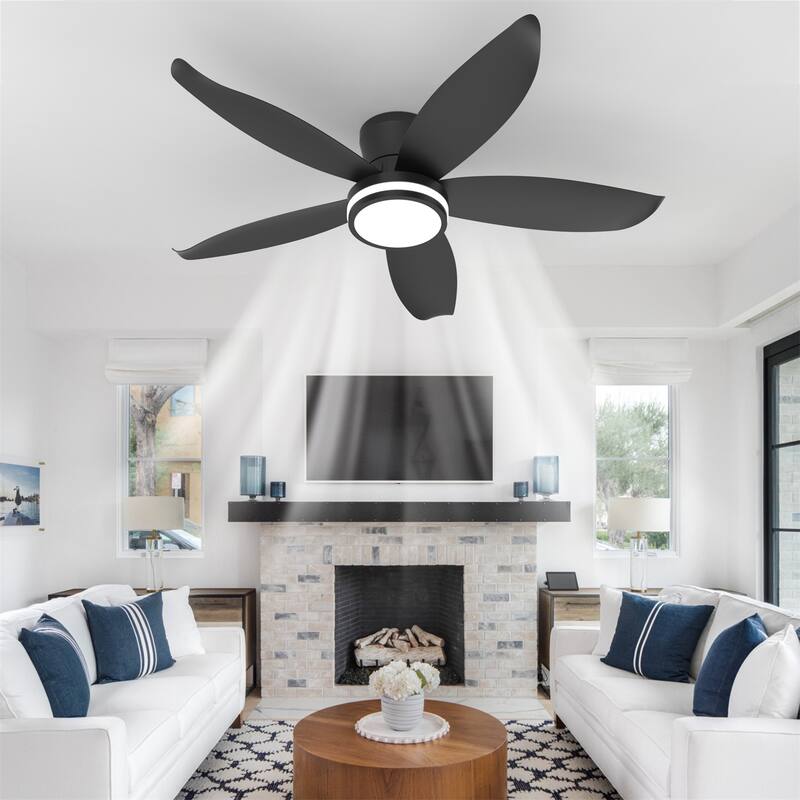 42" 5 Blade High Airflow Easy-install Plug-in ABS Blade Ceiling Fan Light