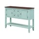 preview thumbnail 10 of 9, Vintage Blue Buffet Sideboard Console Table with Bottom Shelf