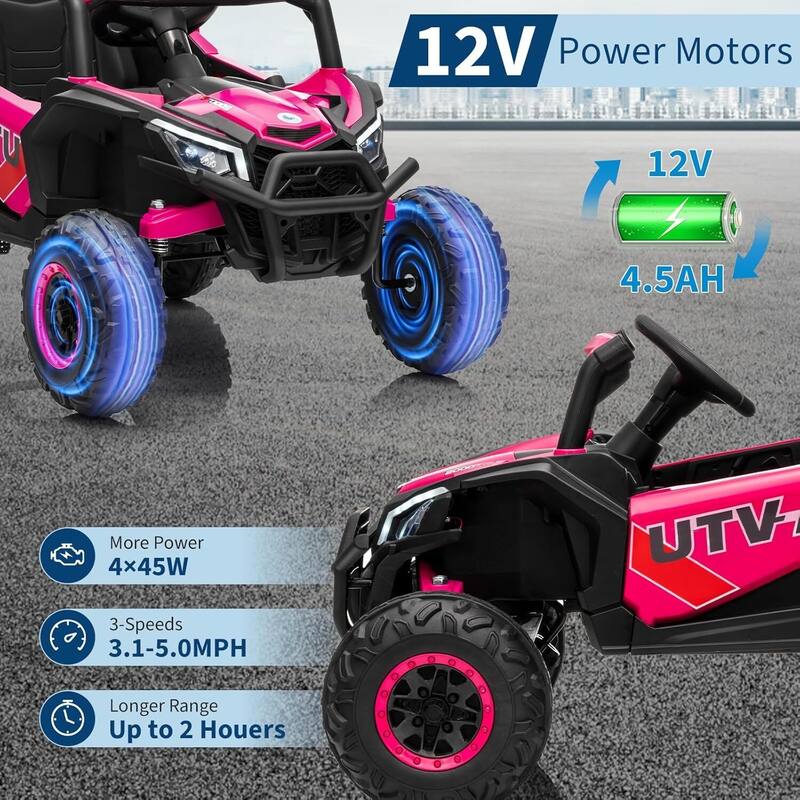 12V UTV Truck Kids Ride On Car, Switchable,Electric Vehicle with Remote