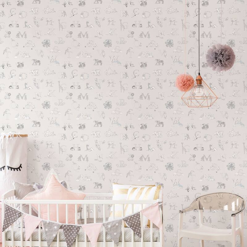 Galerie Wallcoverings Just 4 Kids 2 Letter Animals Non-woven Matte Wallpaper Roll