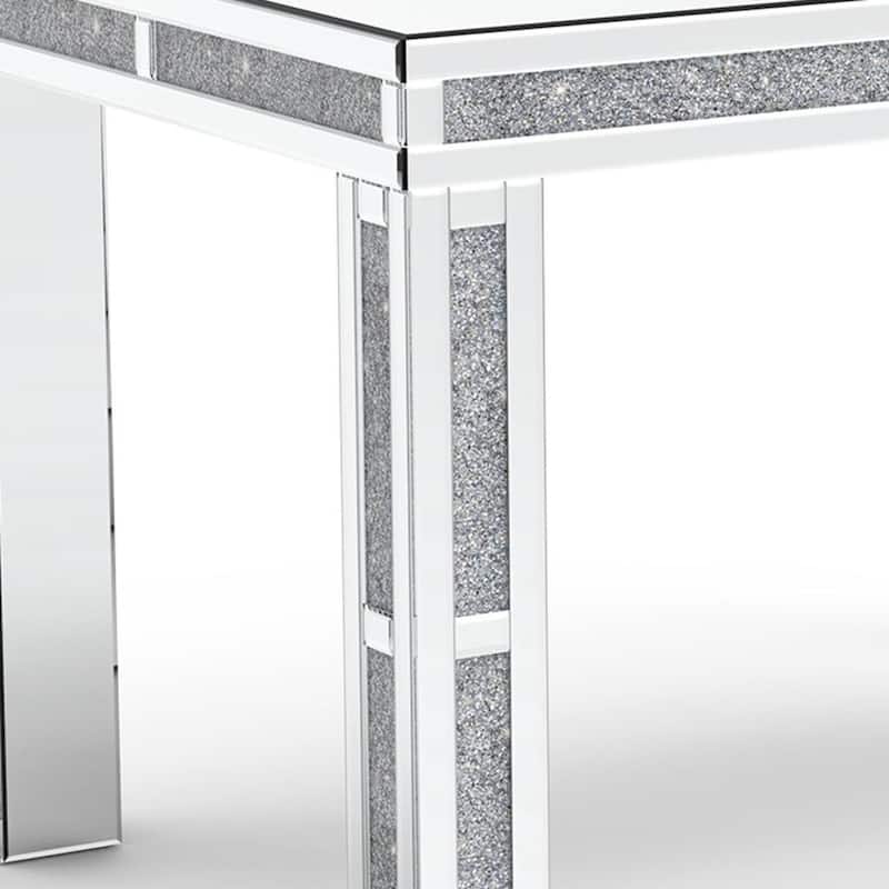 HomeRoots 31" Silver Wood Dining Table - 31.49 in. x 29.29 in. x 29.29 in.