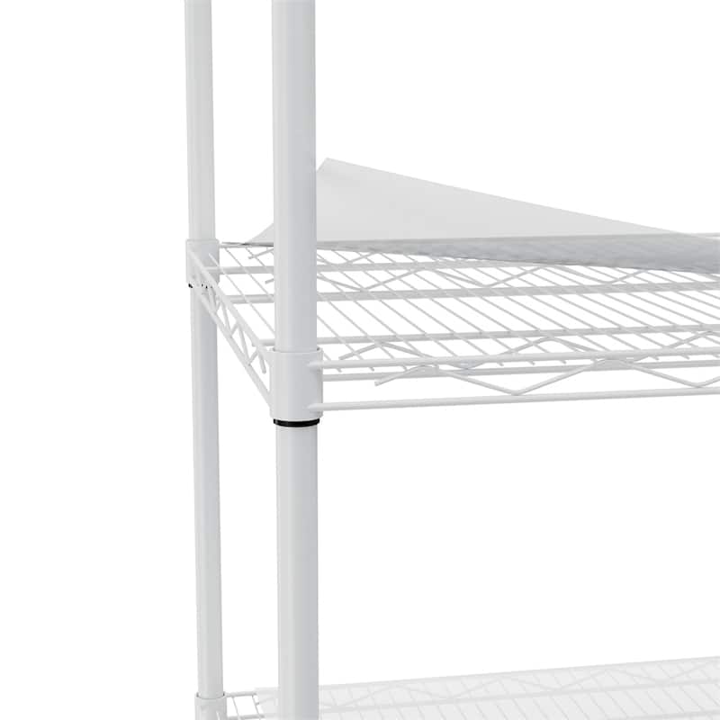 5 Tier Steel Heavy Duty Adjustable Shelves with Wheels and Feet