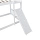 preview thumbnail 20 of 18, Twin Over Twin Floor Bunk Bed, Playhouse Floor Bunk Bed with Climbing Ramp, Ladder, Safety Guardrails