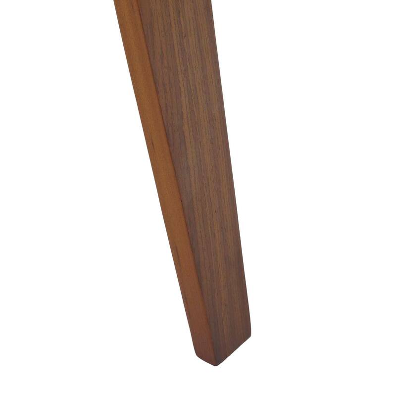 Leather Dining Chair in Solid Wood Accent Arm Chair Open Curved Back Design
