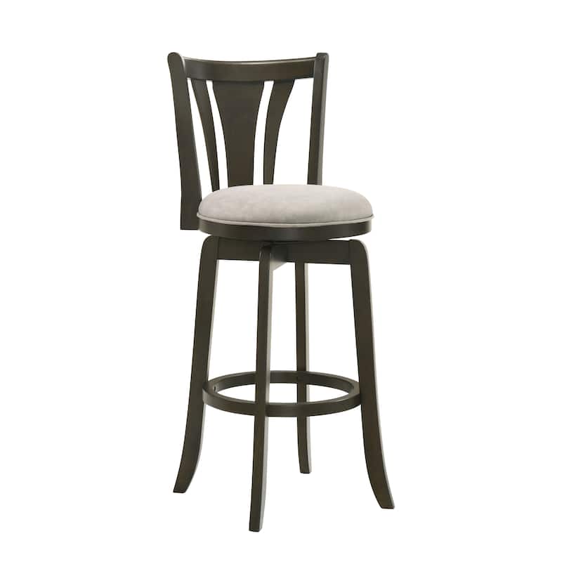 Elle Modern Swivel Bar Stool, Upholstered Counter Height Chair with Wood Frame