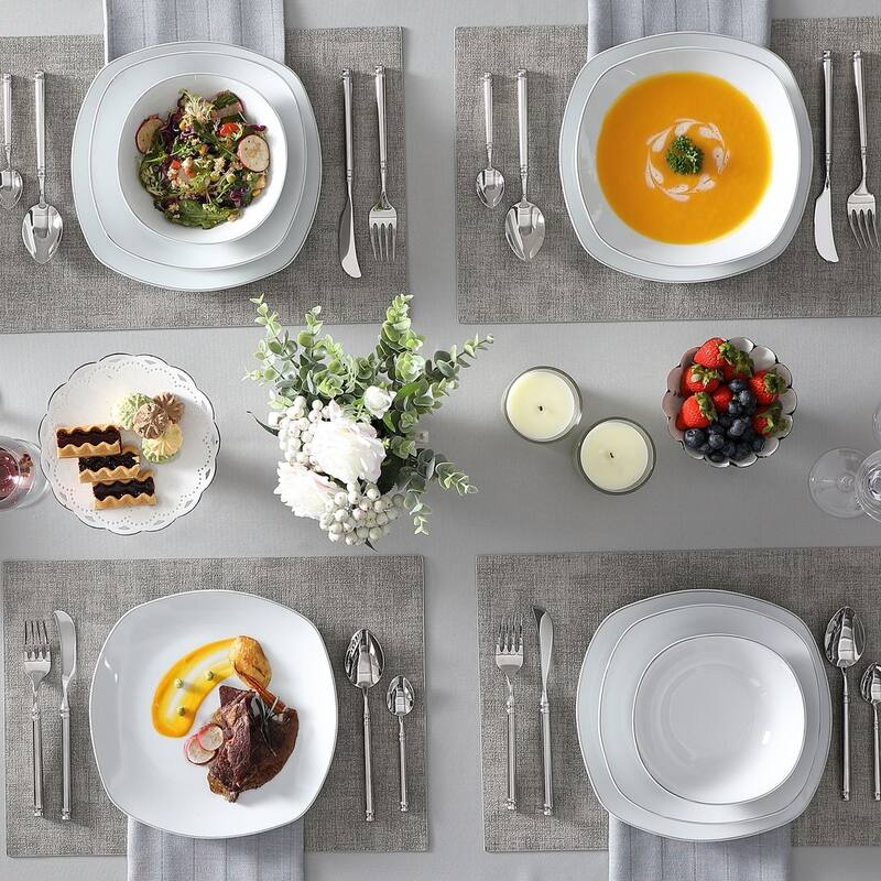 MALACASA Porcelain Modern Dinnerware Set