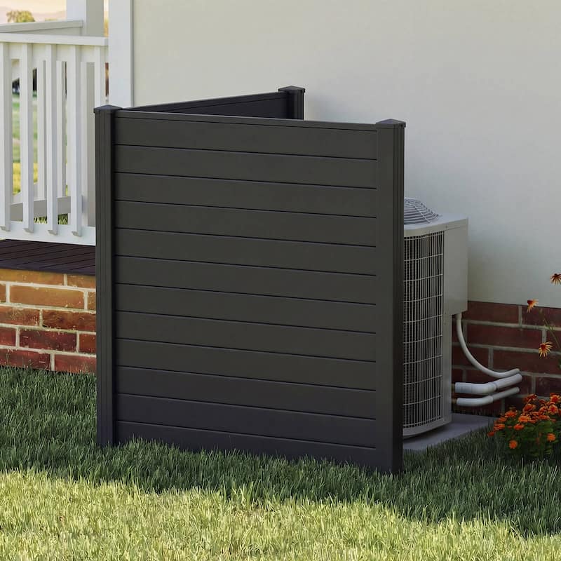 Costway Outdoor 48"L x 48"H PVC Privacy Fence Panels with Metal Ground - See Details