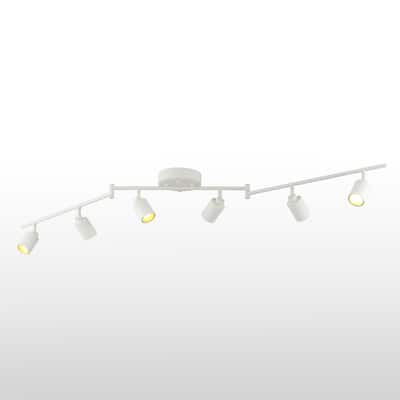 VidaLite Shura 6-Head LED Swivel Track Light, Directional Spot Lights, Dimmable - 10.45" x 62.2"