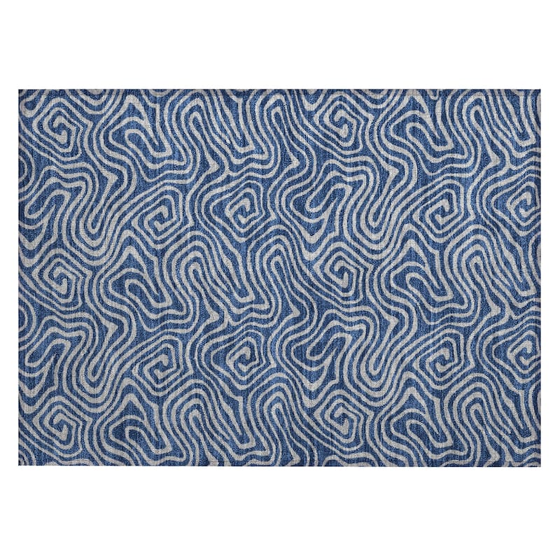 Machine Washable Indoor/ Outdoor Modern Trance Chantille Rug