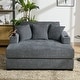 preview thumbnail 15 of 58, Modern Style Chaise Lounger Sofa Couch ,with Pillows, Charge Station & Cup Holders 55" - Grey