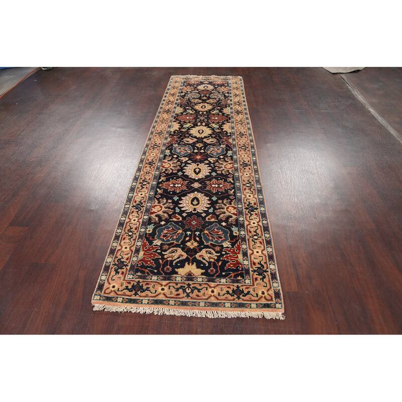 Vegetable Dye Floral Heriz Serapi Oriental Runner Rug Hand-knotted - 2'8" x 9'9"