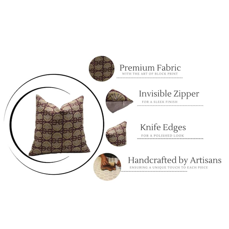 Fabdivine Linen Bohemian Block print pillow Cover