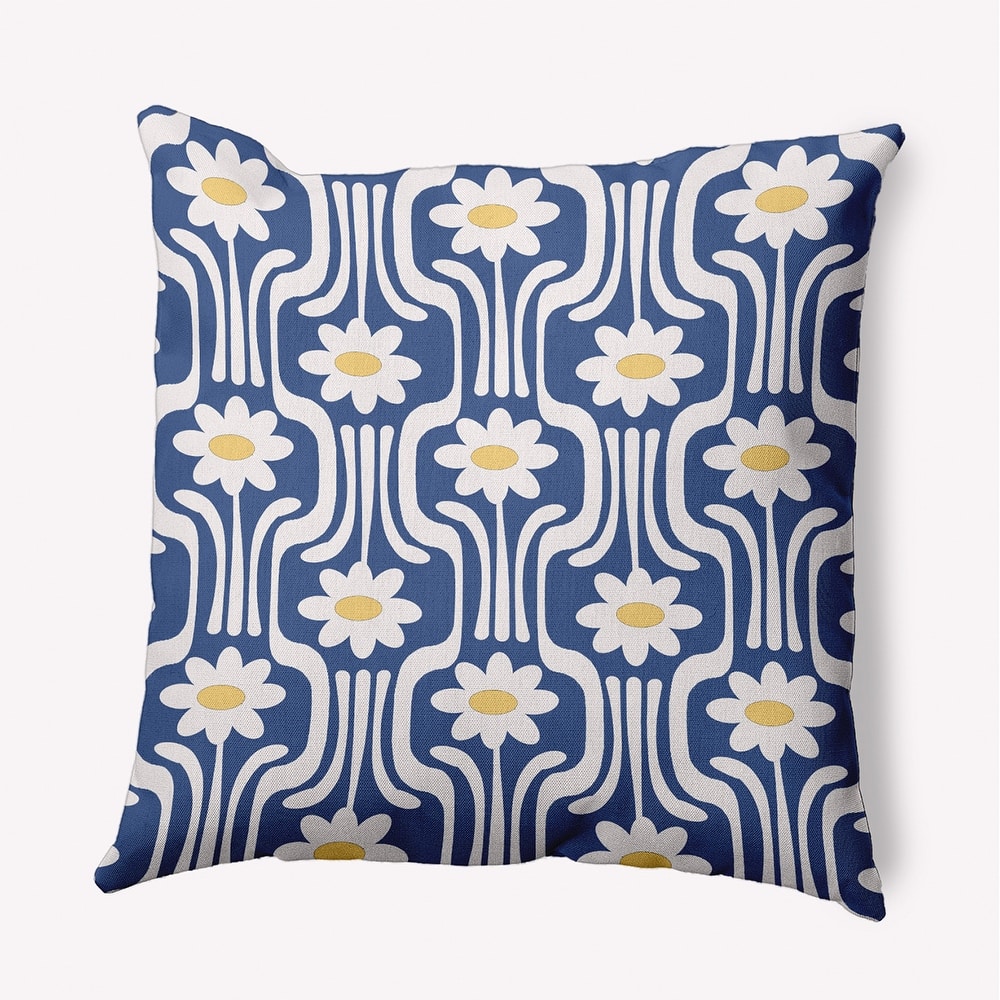 Daisys and Squiggles Indoor/Outdoor Throw Pillow