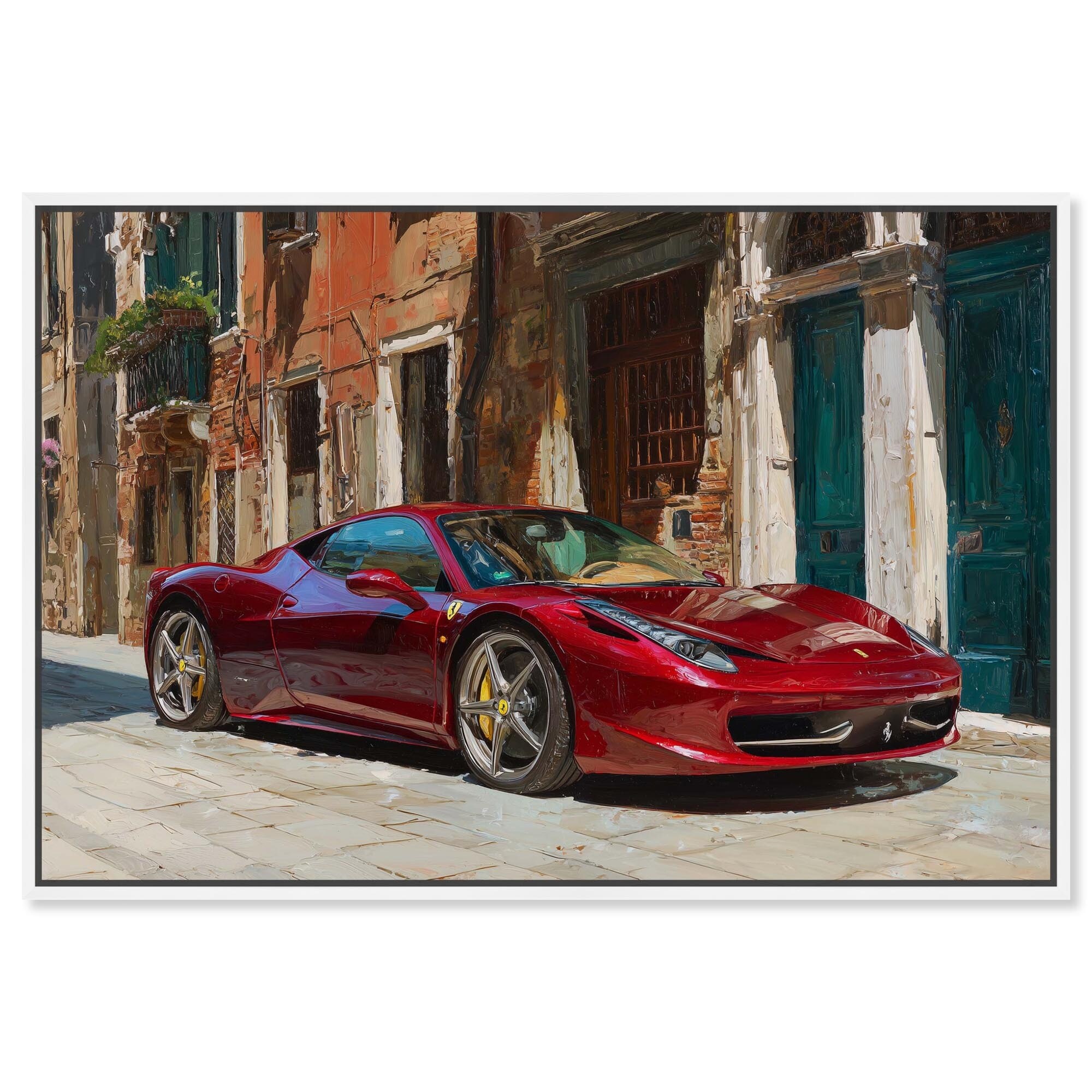 Car in Italy Car Art Framed Canvas Print by Art Remedy