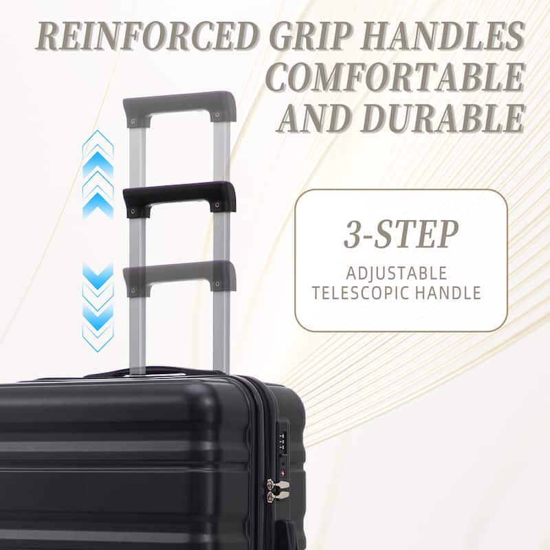 Luggage Sets 3 Piece Suitcases with Wheels, Suitcase Set ABS Hard Case Luggage with TSA Combination Lock, for Men and Women