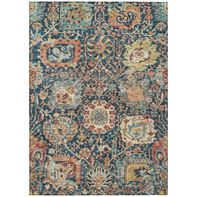 Machine Washable Indoor/ Outdoor Traditional Persian Chantille Rug