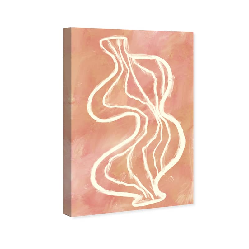 Wynwood Studio Canvas Abstract Two Garlics Pink and Cream White Rustic Wall Art Canvas Print