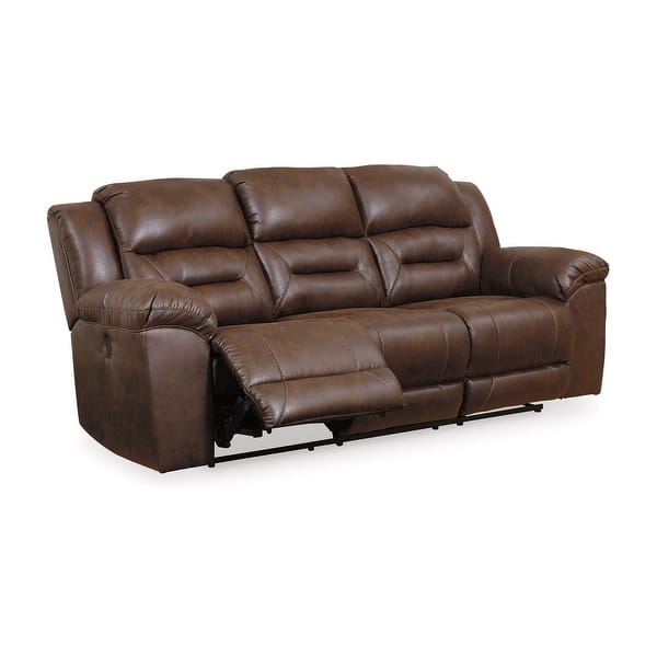 Aky 90 Inch Power Recliner Sofa, Cushioned Seat, Dark Brown Faux ...