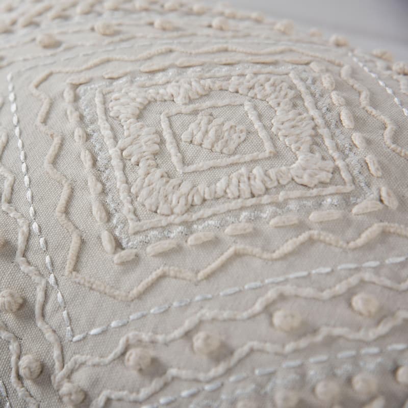 Rizzy Home Geometric Embroidered Throw Pillow
