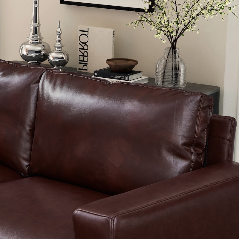 78.5" Loveseat Sofa with Breathable Faux Leather Upholstery for Living Room & Apartment