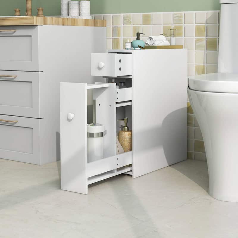 Costway Bathroom Floor Cabinet Toilet Narrow Storage Organizer with