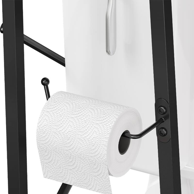 Moasis 61" Tall Over The Toilet Storage Cabinet Rack with Farmhouse Sliding Door and Metal Base