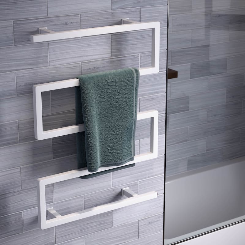 Voltaire 5-Bar Electric Towel Warmer In Matte White - 31.5" x 23.62" x 3.15"