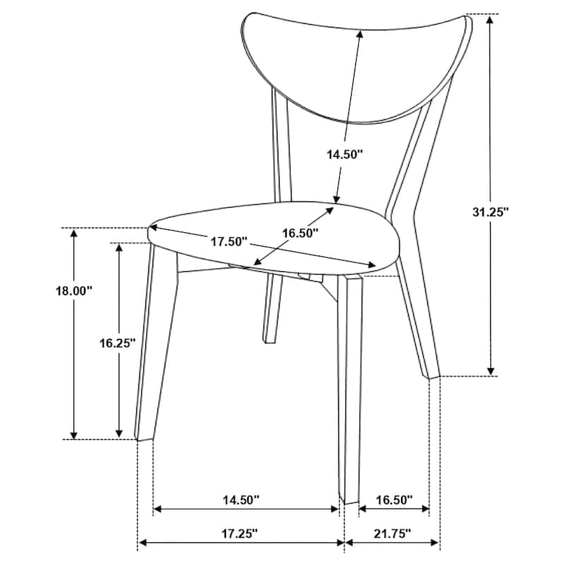 Curved Wood Dining Side Chair (Set of 2)