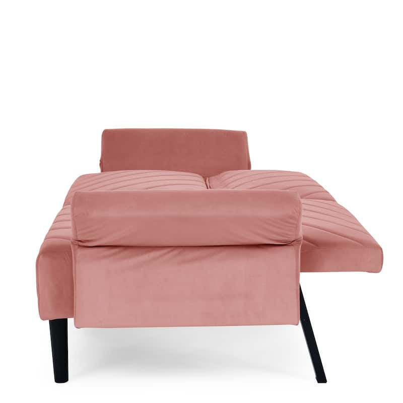 78" Modern Velvet Folding Futon Sofa Bed